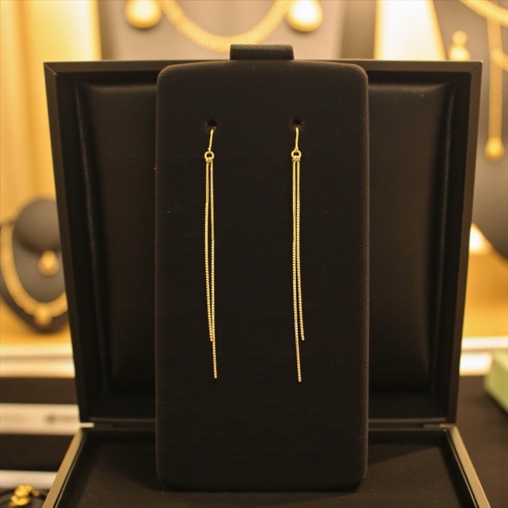Elegant Gold Wire Drop Earrings